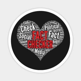 Fact-Checker Heart Shape Word Cloud Design graphic Magnet